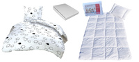 Komplet 100x160 + 40x60 + prześcieradło jersey 80x160  055bial