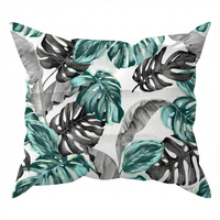 Poszewka z kory 40x40 | 455Btu | biała | liście monstera