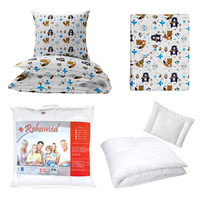 Zestaw pościeli  100x160 + 50x60 + prześcieradło we wzorze 80x160 | 181lis | kolorowa | zwierzątka leśne