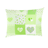 Poszewka z kory 40x40 | 137zielony | zielona | patchwork z sercami
