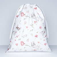 Worek szkolny na buty | 428mys | biała | myszki w kwiatach