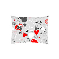 Poszewka z kory 40x40 | 071red | szaro czerwona | Walentynkowe serca