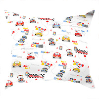 Poszewka bawełniana na jaśka 40x40 | 081bia | biała | samochody