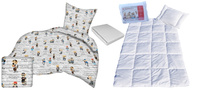 Komplet 100x160 + 50x60 + prześcieradło jersey 80x160 062mur