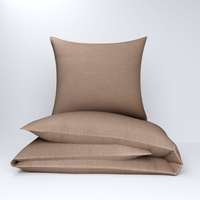Pościel bawełniana 100x135 + poszewka na poduszkę 40x60 | 00 taupe | brązowa
