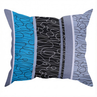 Poszewka flanela 40x40 | 127tur | azaro turkusowa | geometryczna