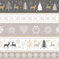 Worek na pościel do przedszkola żłobka | 446beż | grafitowo beżowa | świąteczna renifery