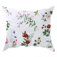 Poszewka bawełniana na jaśka 40x40 | 302cze | biała | kwiaty