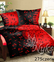 Poszewka z kory 40x40 | 275czer | czarno czerwona | nutki
