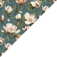 Apaszka bandamka bandana chustka | 075cie | zielona | kwiaty