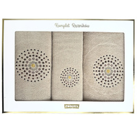 Komplet ręczników z bawełny egipskiej  na prezent Iluzja beżowa