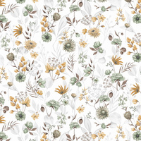 Worek szkolny na buty | 415zol | biało żółta | polne kwiaty