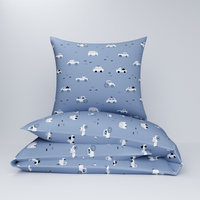 Pościel bawełniana 200x220 + poszewki na poduszkę 2*70x80 | 486nie | niebieska | pojazdy autka