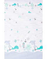 Prześcieradło na leżak do przedszkola | 235mie | biało miętowe | morski