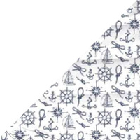 Apaszka bandamka bandana chustka | 040granat | biało granatowa | marynarski kotwice