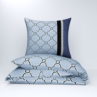 Pościel dla dziecka bawełniana 140x160 + poszewka na poduszkę 50x60 | 280nie | niebieskie | wzór graficzny