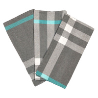 Zestaw poszewek z flaneli 218sza | szaro turkusowy | krata