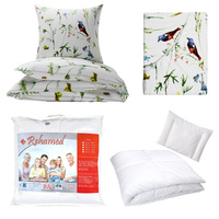 Zestaw pościeli  100x160 + 50x60 + prześcieradło we wzorze 80x160 | 179biały | biała | ptaki