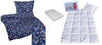 Komplet 100x160 + 40x60 + prześcieradło jersey 80x160 250granat