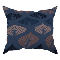 Poszewka bawełniana na jaśka 40x40 | D015gra | granatowa | liście