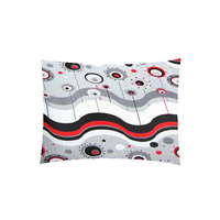 Szaro czerwona Poszewka flanela 40x40 - 562szary