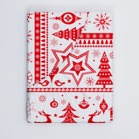 Prześcieradło z gumką do łóżeczka 90x190 bawełniane | 094cze | czerwone | świąteczny renifery