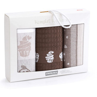 Komplet ścierek kuchennych mufin brązowy