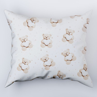 Poszewka bawełniana na poduszkę 70x80 | 139bez | beżowa | misie i serduszka