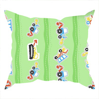 Poszewka bawełniana na jaśka 40x40 | 404zie | zielona | koparki