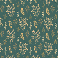 Apaszka bandamka bandana chustka | 102but | zielona | liście i gałązki