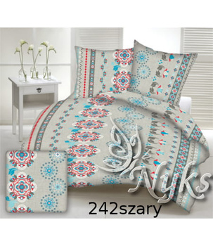 Pościel bawełniana 160x200 + poszewki na poduszkę 2*70x80 | 242szary | szara
