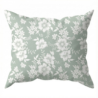 Poszewka z kory 40x40 | 116oliwka | zielona | kwiaty