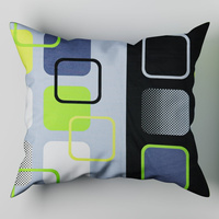 Poszewka bawełniana na jaśka 40x40 | 097zie | szaro zielona | wzór geometryczny