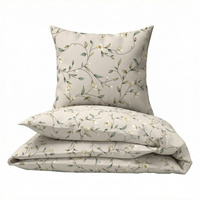 Pościel dla dziecka bawełniana 100x135 + poszewka na poduszkę 40x60 | 122beż | beżowa | powoje bluszcz