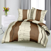 Pościel z kory 140x200 + 70x80 + 40x40 | 277bra | brązowa | tulipany