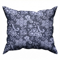 Poszewka z kory 40x40 | 002sza | szara | koronka