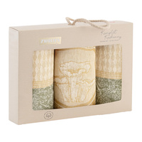 Komplet ścierek kuchennych kurki brązowe