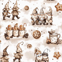 Worek na pościel do przedszkola żłobka | 400bra | biało brązowa | świąteczna gnomy skrzaty