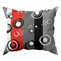 Poszewka z kory 40x40 | 034czerw | czarno czerwona | bąbelki na pasach