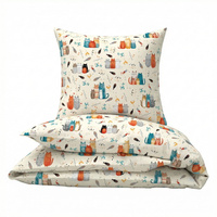 Pościel dla dziecka bawełniana 120x160 + poszewka na poduszkę 50x70 | 432kol | kolorowa | koty pupile