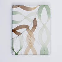 Prześcieradło z gumką do łóżeczka 90x190 bawełniane | 434zie | zielono brązowe | geometryczna wstążki