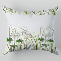 Poszewka z kory 40x40 | 053bial | biała | polne kwiaty