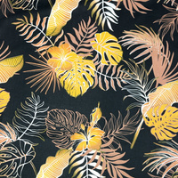 Worek szkolny na buty | 455bra | brązowa | liście monstery