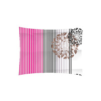 Poszewka bawełniana na poduszkę 50x70 | 427ama | biało różowa | pasy i ornament
