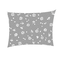 Poszewka bawełniana na poduszkę 50x50 | 415grf | grafitowa | kwiaty