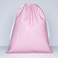 Worek na pościel do przedszkola żłobka groszki pudrowe