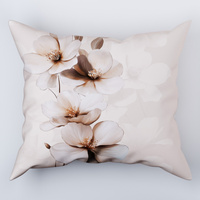 Poszewka flanela 50x60 | 426FBE | beżowa | kwiat jabłoni