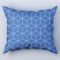 Poszewka bawełniana na jaśka 40x40 | 147ind | niebiesko biała | geometria