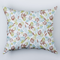 Poszewka flanela 50x60 | 052jes | biało brązowa | liście jesienne