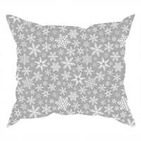Poszewka bawełniana na jaśka 40x40 | 422sza | szara | świąteczna śnieżynki